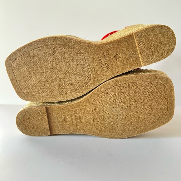 Stuart Weitzman Nudist Square Toe Espadrille Platform - Red 
Wedge Sandals, NIB - Picture 6 of 10